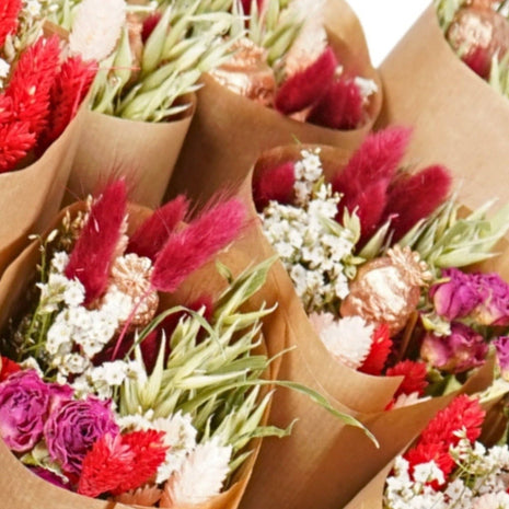 Fleurs séchées - Bouquet Rouge Tendance