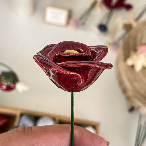 Fleur en céramique - Rose