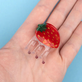 Mini pince à cheveux fraise