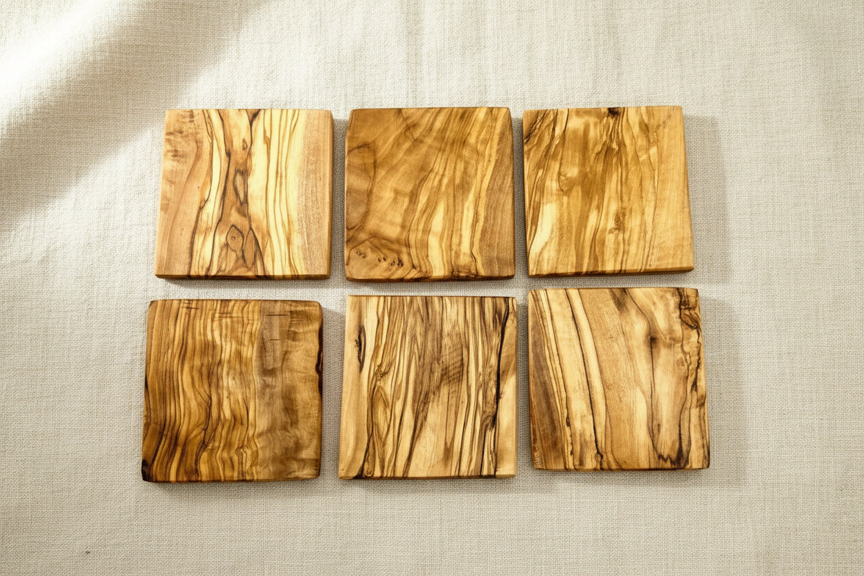 Sous-verres en bois d'olivier