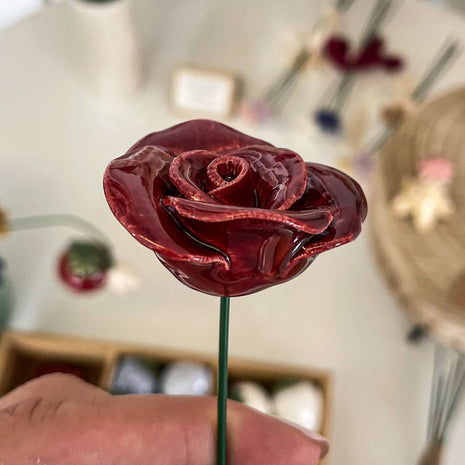 Fleur en céramique - Rose