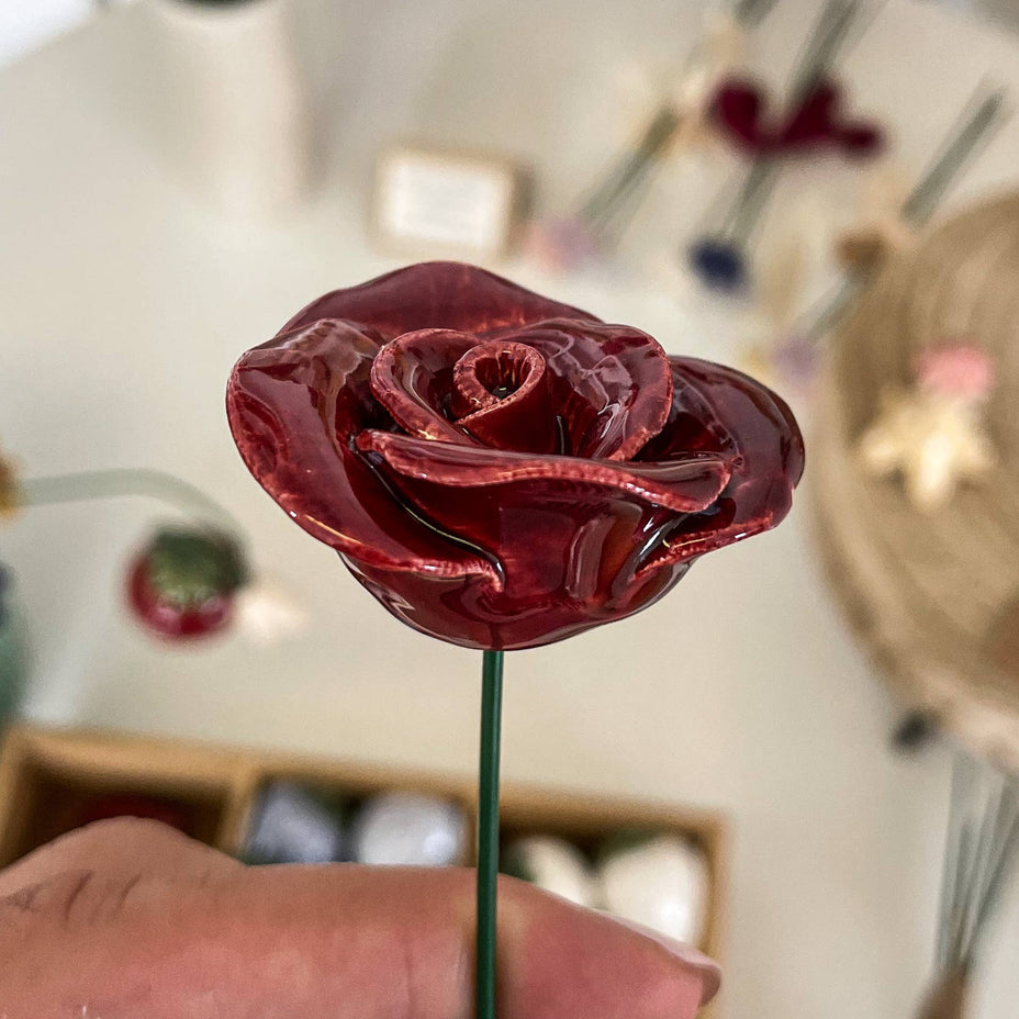 Fleur en céramique - Rose