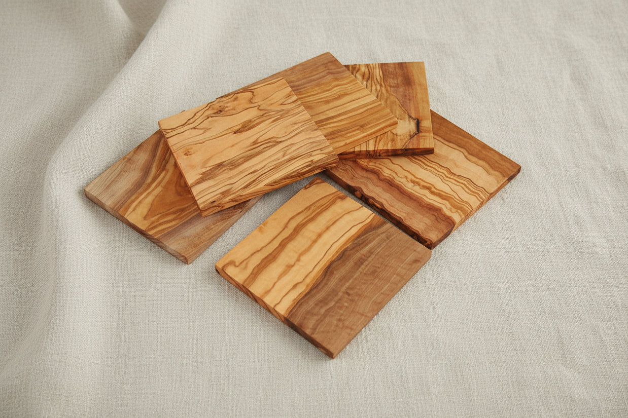 Sous-verres en bois d'olivier
