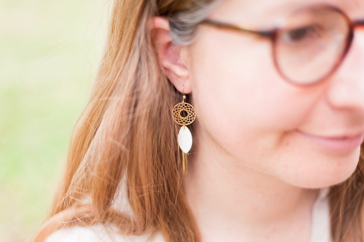 Atelier réaliser ses boucles d'oreilles en cuir upcyclé et acier inoxydable