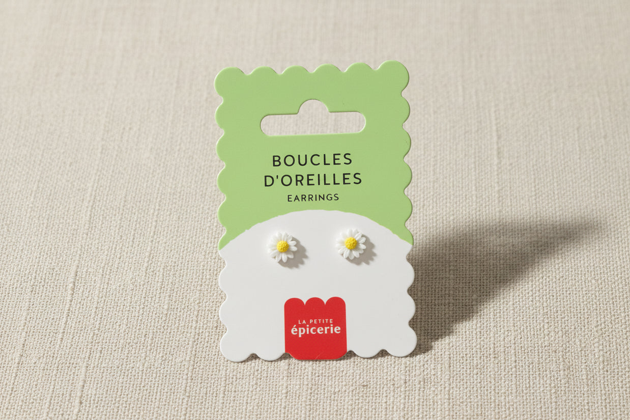 Puces d'oreilles en céramique - Pâquerette, Coeur ou Pastèque
