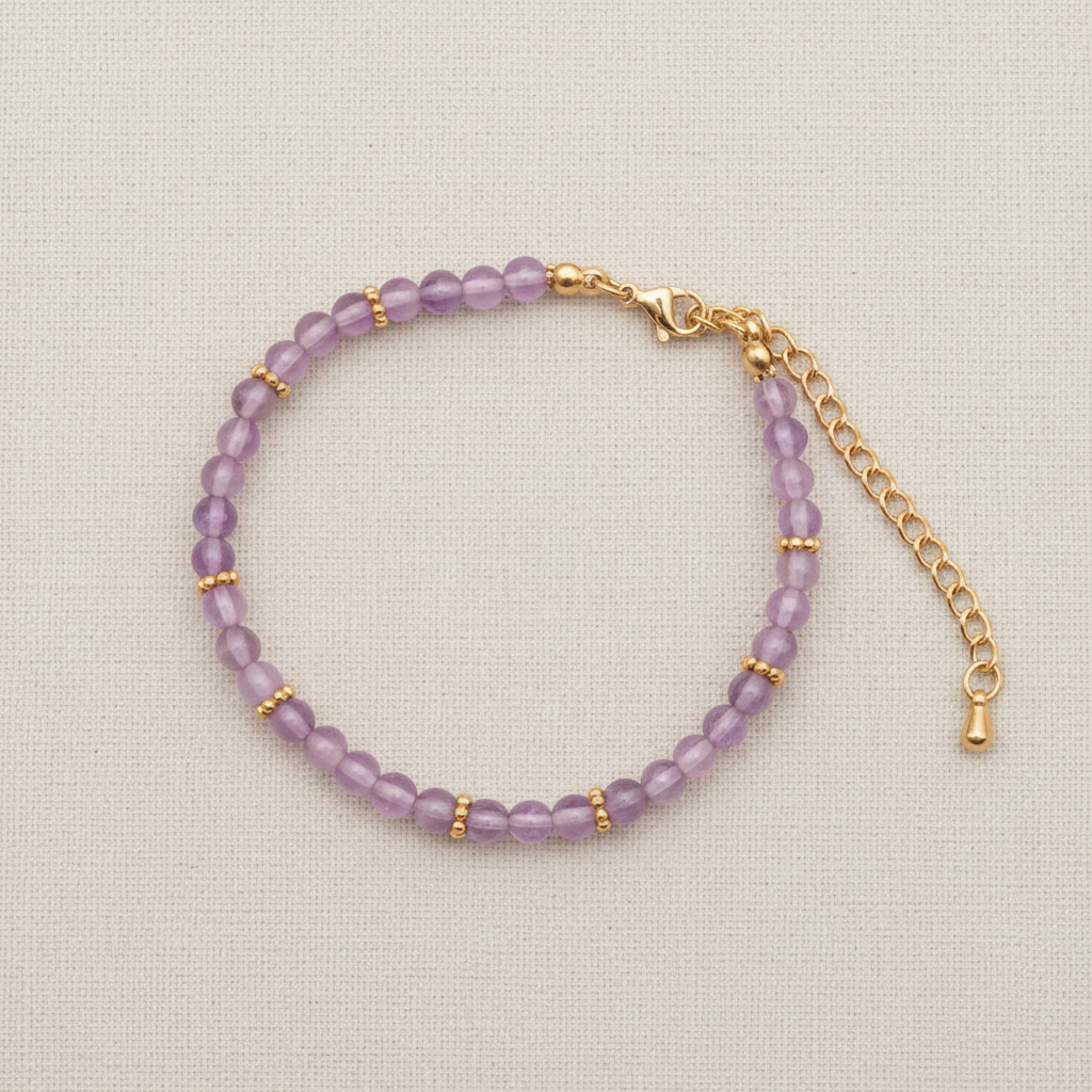 Bracelet doré pierres naturelles - 4mm