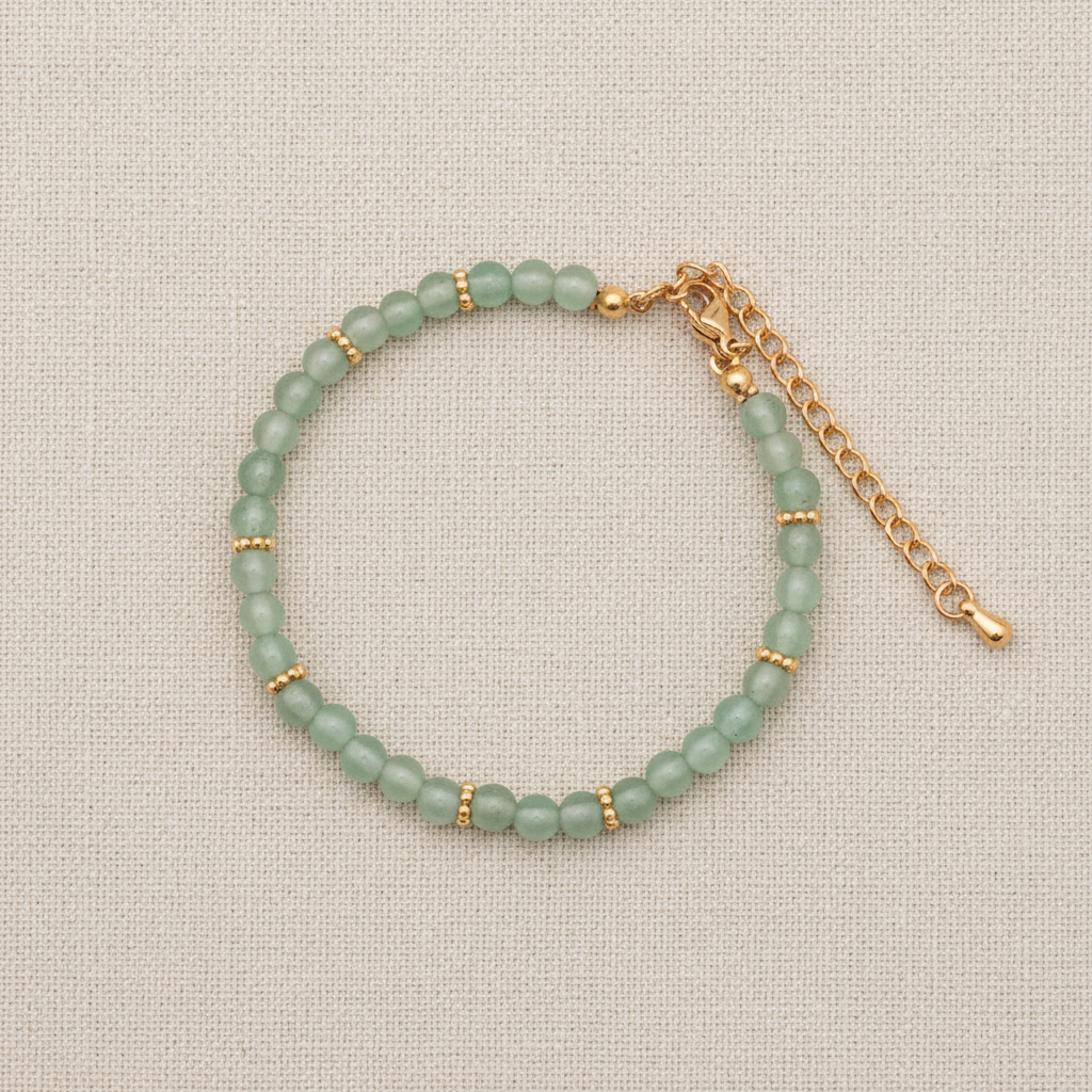 Bracelet doré pierres naturelles - 4mm