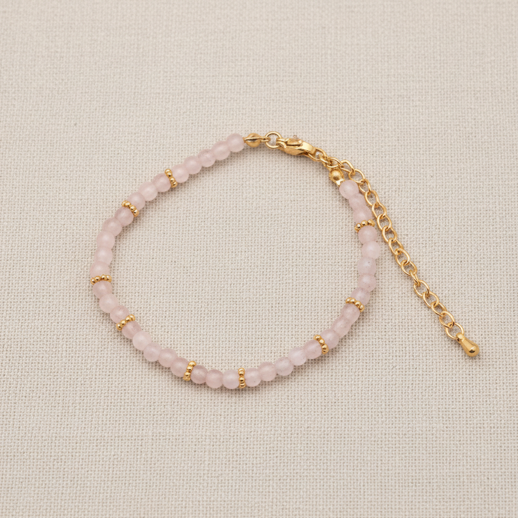 Bracelet doré pierres naturelles - 4mm