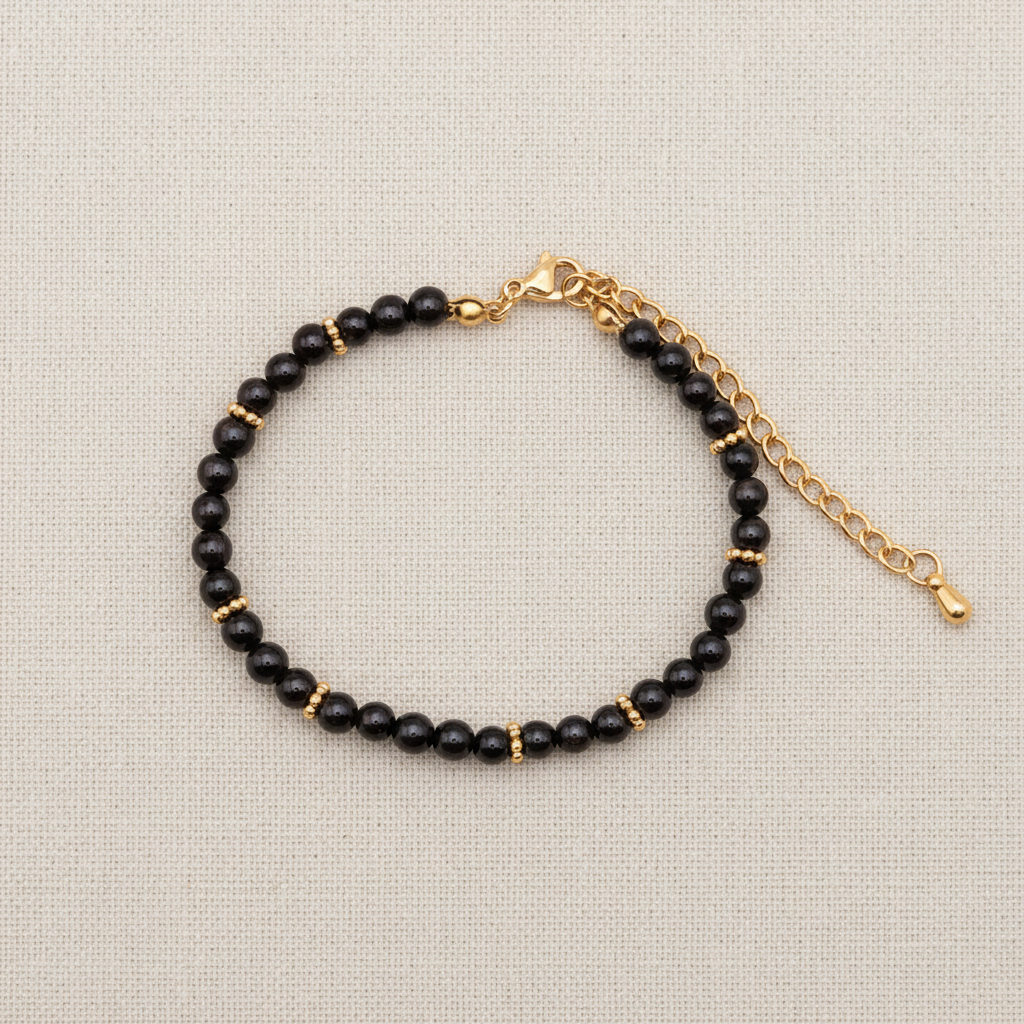 Bracelet doré pierres naturelles - 4mm