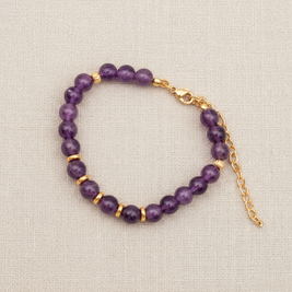 Bracelet doré pierres naturelles - 6mm