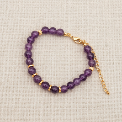 Bracelet doré pierres naturelles - 6mm