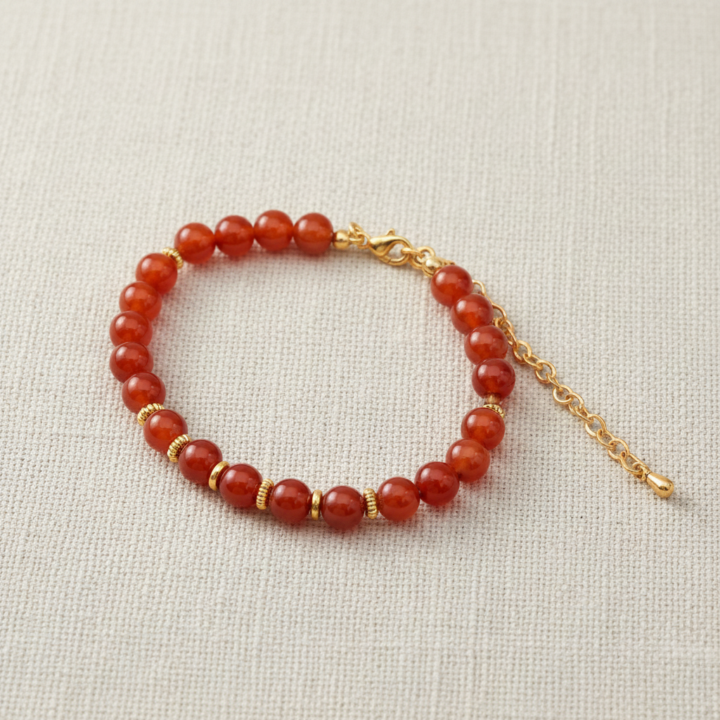 Bracelet doré pierres naturelles - 6mm