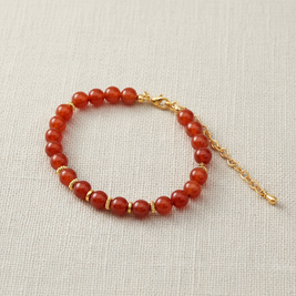 Bracelet doré pierres naturelles - 6mm