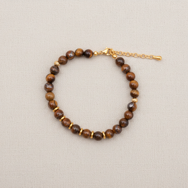 Bracelet doré pierres naturelles - 6mm