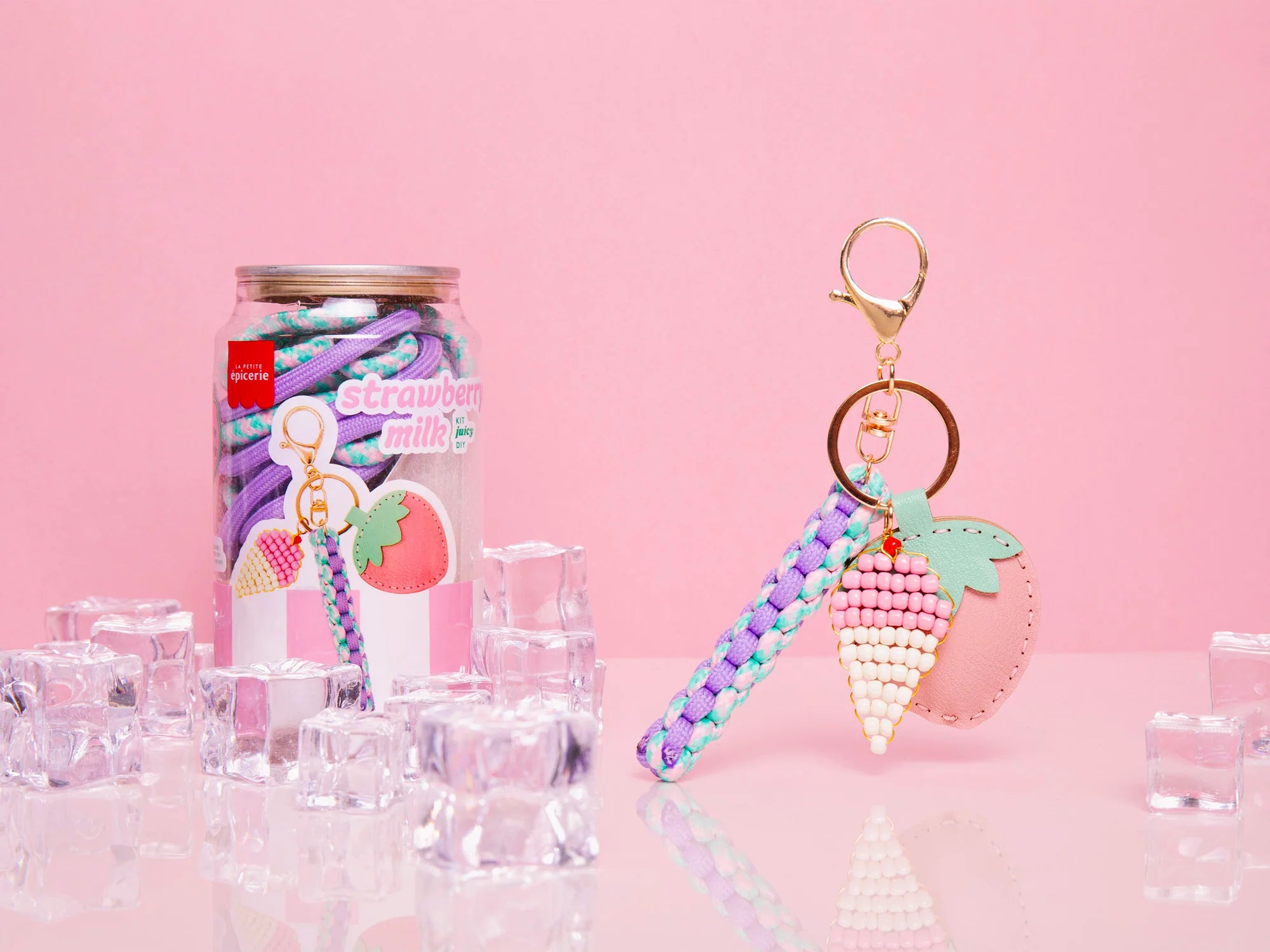 Kit Canette Bag Charm Pshiiit - Strawberry Milk