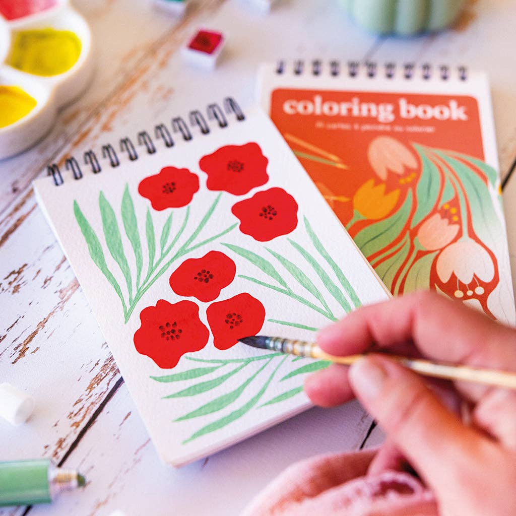 Coloring Book A6 - Floral #1