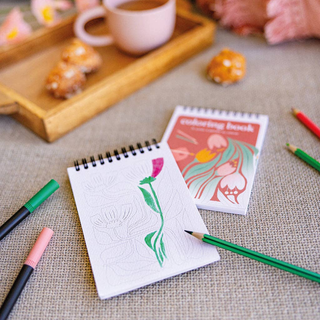 Coloring Book A6 - Floral #1