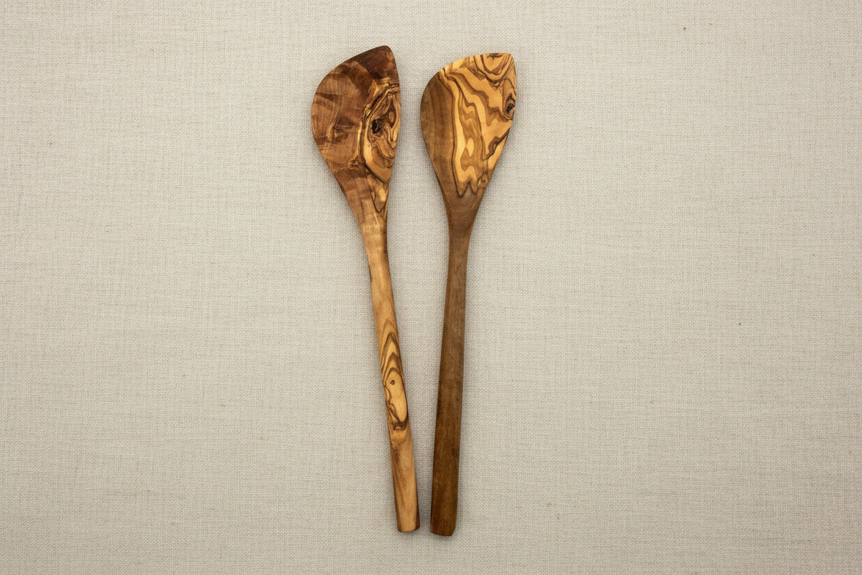 Cuillière avec angle en bois d'olivier 2 