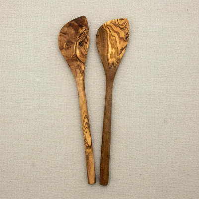 Cuillière avec angle en bois d'olivier 2 