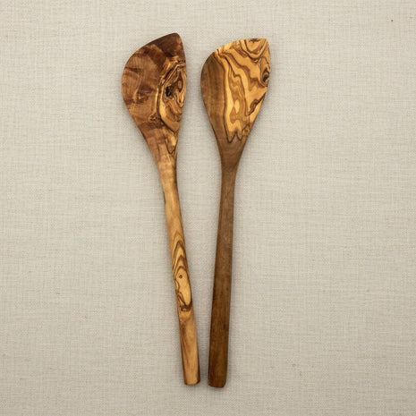 Cuillière avec angle en bois d'olivier 2 