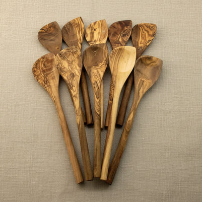 Cuillière avec angle en bois d'olivier artisanat