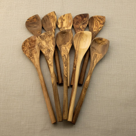 Cuillière avec angle en bois d'olivier artisanat