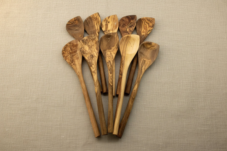 Cuillière avec angle en bois d'olivier artisanat