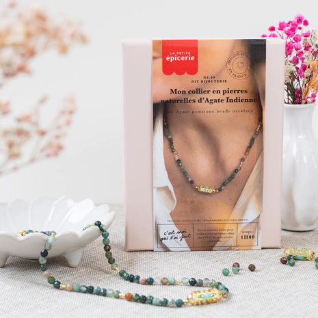 Kit DIY Bijouterie - Mon collier en pierres naturelles d'Agate Indienne