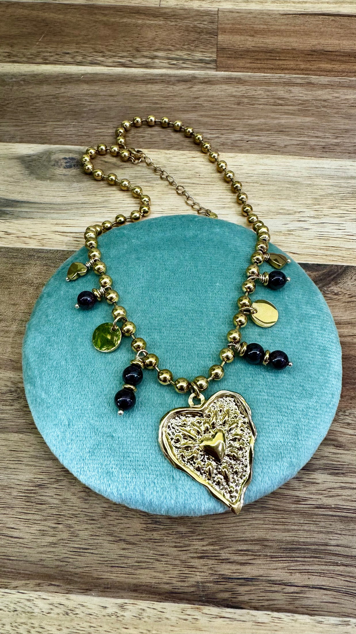 Collier Coeur & Grenat