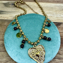Collier Coeur & Grenat
