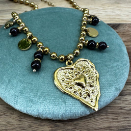Collier Coeur & Grenat