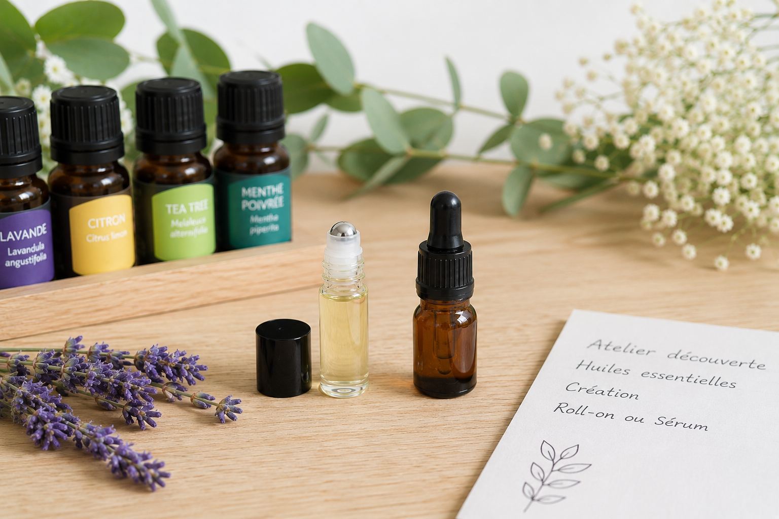Atelier découverte Huiles essentielles:  Créez votre roll-on et votre sérum bien-être personnalisés