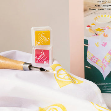 Kit créatif - Mes tampons de linogravure sur torchon