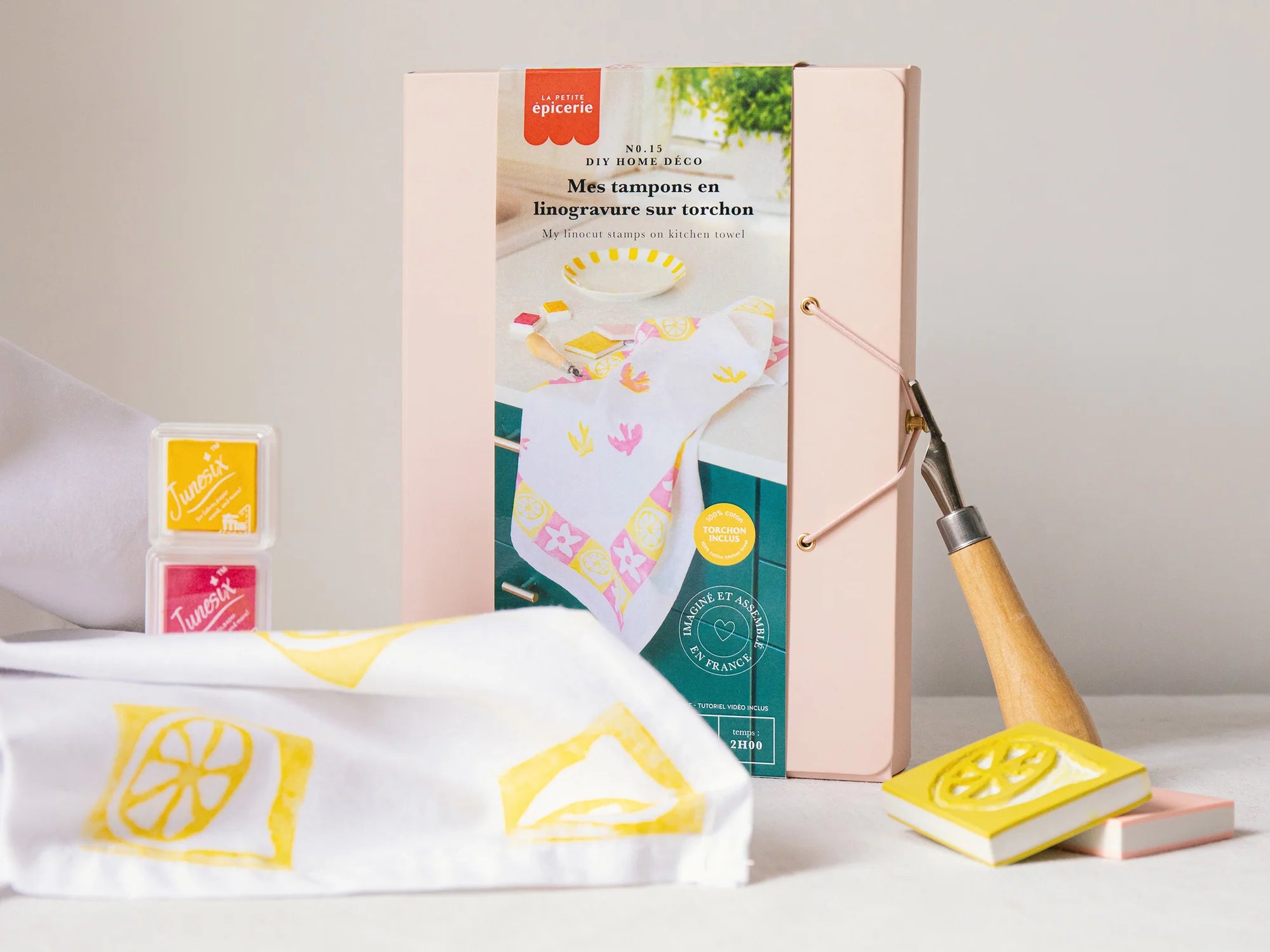 Kit créatif - Mes tampons de linogravure sur torchon