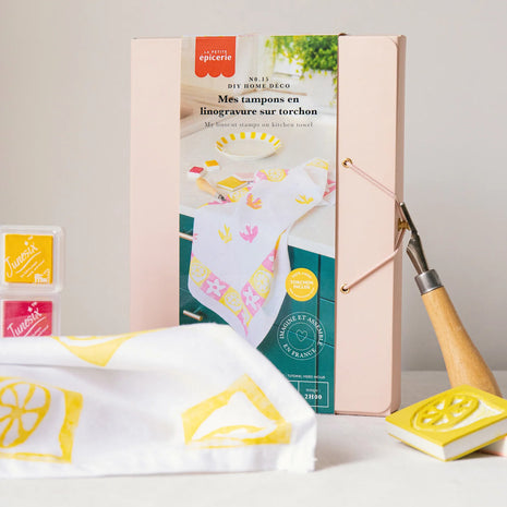Kit créatif - Mes tampons de linogravure sur torchon
