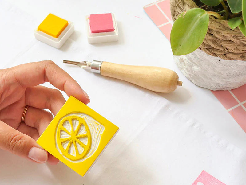 Kit créatif - Mes tampons de linogravure sur torchon