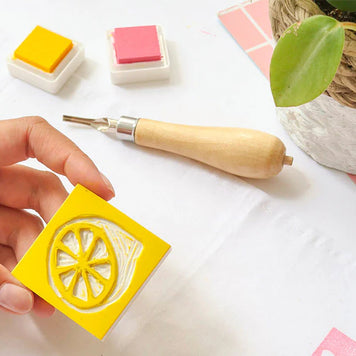 Kit créatif - Mes tampons de linogravure sur torchon