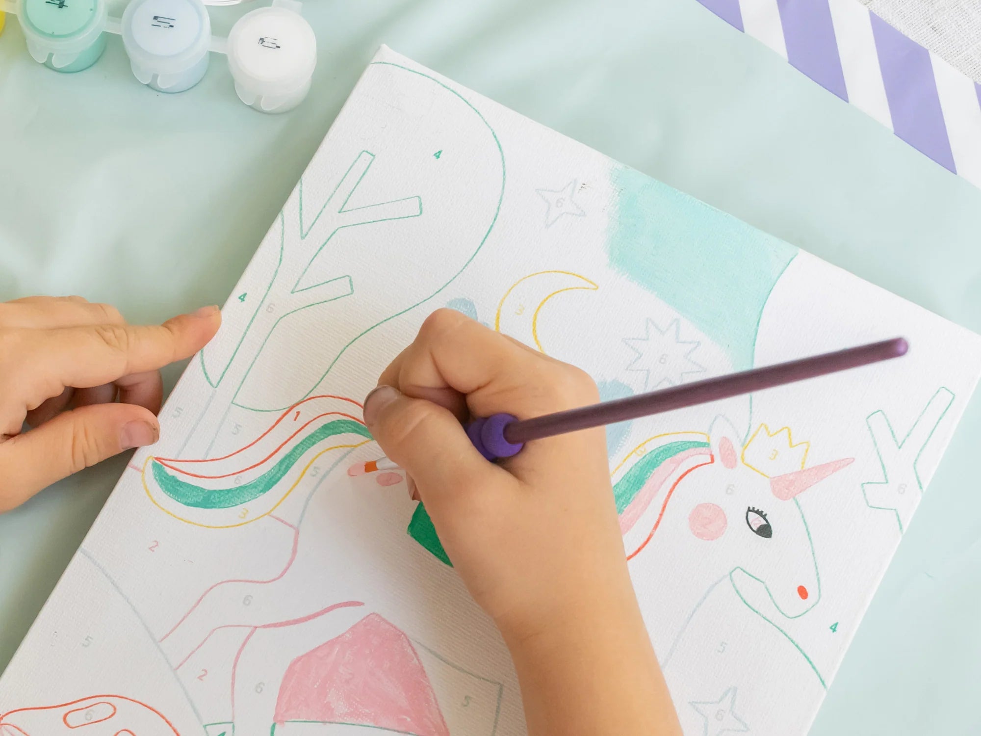 Peinture Numéro enfant - Licorne et Piou