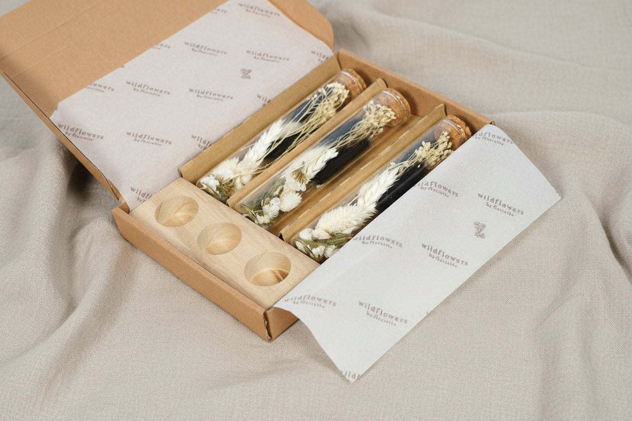 Fioles de fleurs séchées - Coffret cadeau