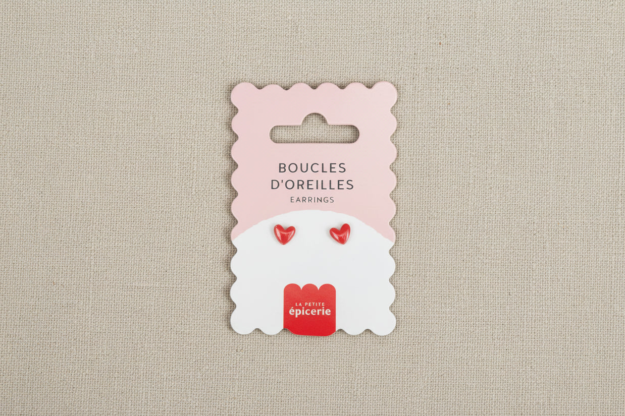 Puces d'oreilles en céramique - Pâquerette, Coeur ou Pastèque