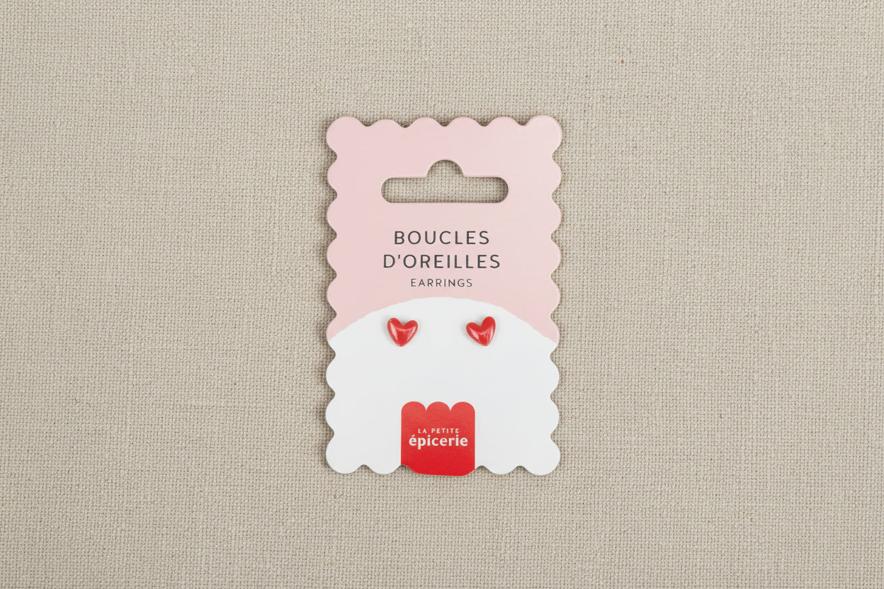 Puces d'oreilles en céramique - Pâquerette, Coeur ou Pastèque