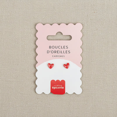 Puces d'oreilles en céramique - Pâquerette, Coeur ou Pastèque