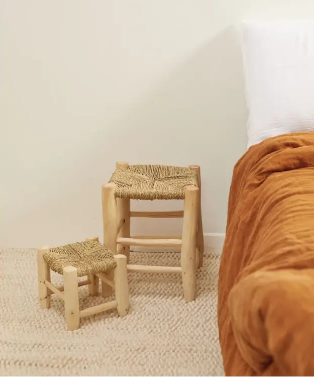 deux Tabouret artisanal marocain décoration champetre
