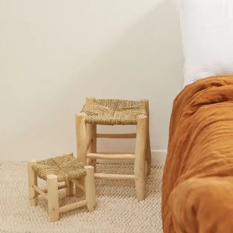 deux Tabouret artisanal marocain décoration champetre