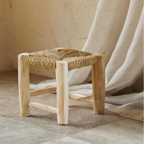 Tabouret artisanal marocain décoration champetre bohème
