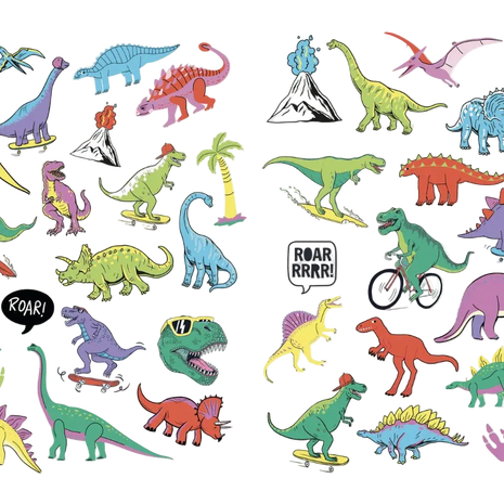 Tatouages enfants - Dinosaures fluo