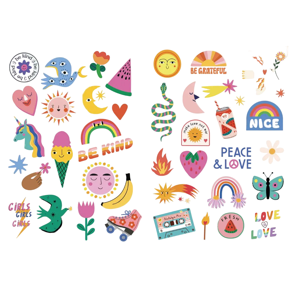 Tatouages enfants - Summer Paillettes & Néon Rose