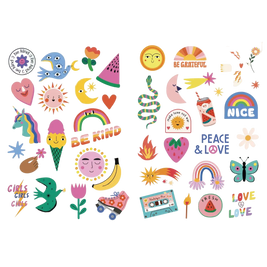 Tatouages enfants - Summer Paillettes & Néon Rose