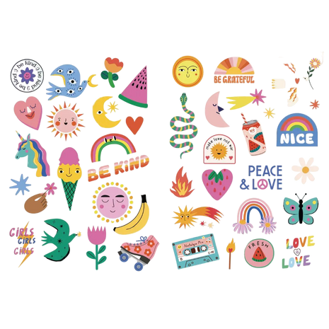 Tatouages enfants - Summer Paillettes & Néon Rose