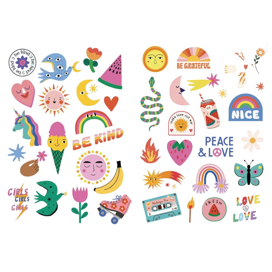 Tatouages enfants - Summer Paillettes & Néon Rose